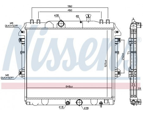 Radiator, engine cooling 646807 Nissens