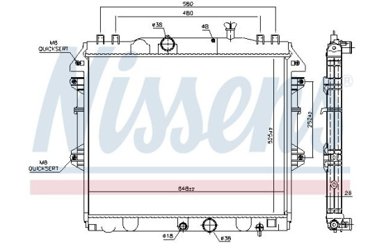 Radiator, engine cooling 646807 Nissens