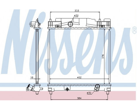 Radiator, engine cooling 646816 Nissens