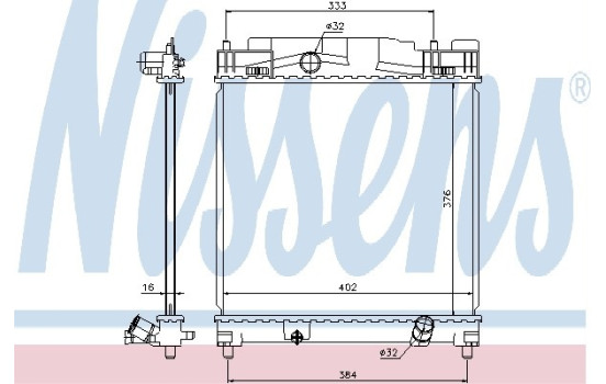 Radiator, engine cooling 646816 Nissens