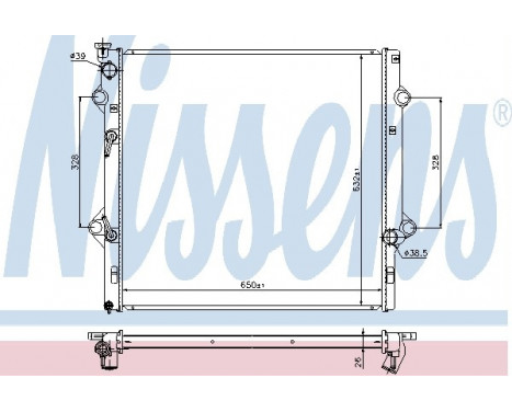 Radiator, engine cooling 646818 Nissens