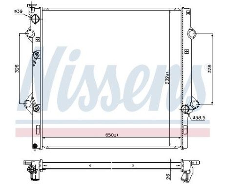 Radiator, engine cooling 646818 Nissens, Image 2