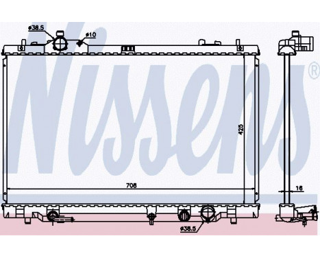 Radiator, engine cooling 646819 Nissens