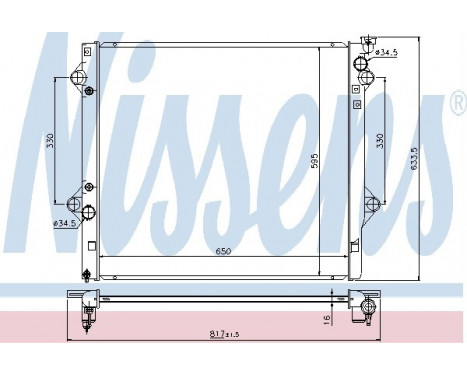 Radiator, engine cooling 646822 Nissens