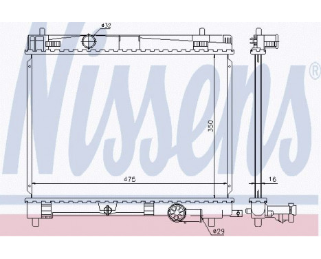 Radiator, engine cooling 646823 Nissens