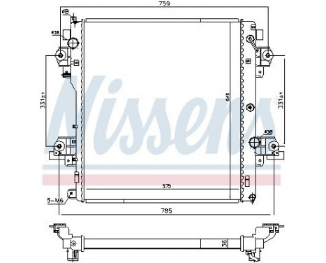 Radiator, engine cooling 646824 Nissens, Image 2