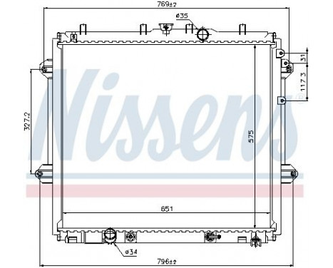 Radiator, engine cooling 646825 Nissens, Image 2