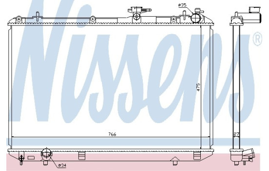 Radiator, engine cooling 646828 Nissens