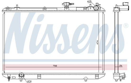 Radiator, engine cooling 646828 Nissens, Image 2