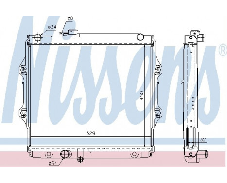 Radiator, engine cooling 64683A Nissens