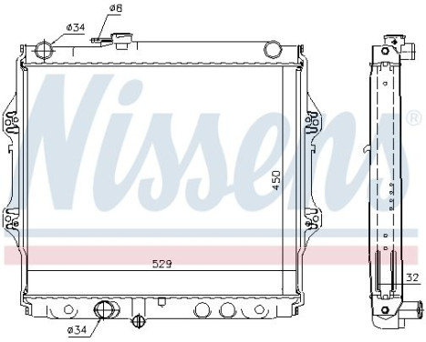 Radiator, engine cooling 64683A Nissens, Image 2