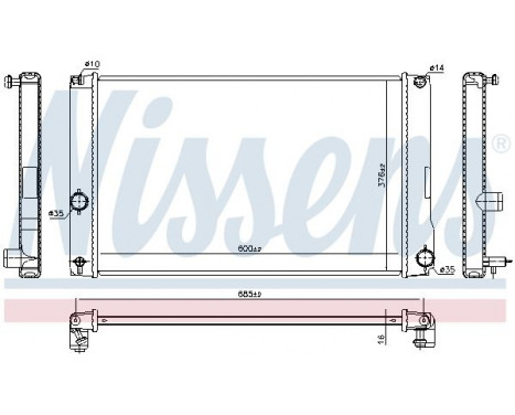 Radiator, engine cooling 646842 Nissens