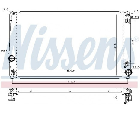 Radiator, engine cooling 646843 Nissens