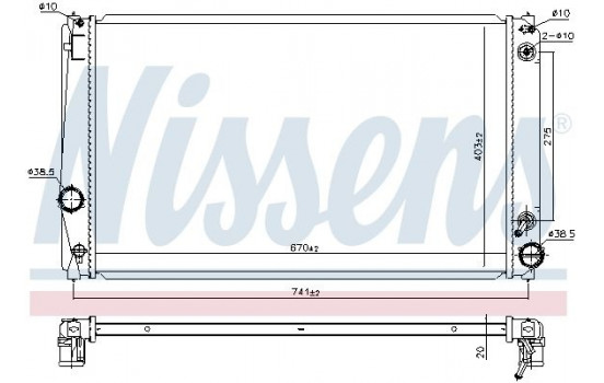 Radiator, engine cooling 646843 Nissens
