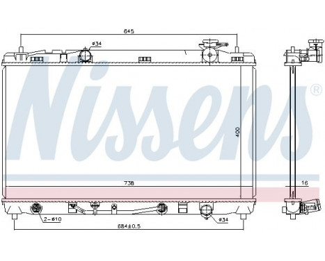 Radiator, engine cooling 646844 Nissens