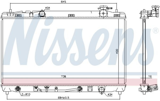 Radiator, engine cooling 646844 Nissens