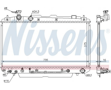 Radiator, engine cooling 646852 Nissens, Image 2