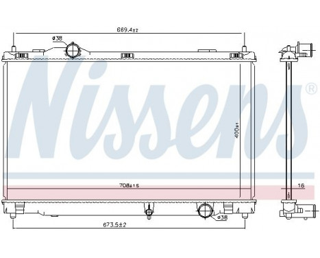 Radiator, engine cooling 646856 Nissens