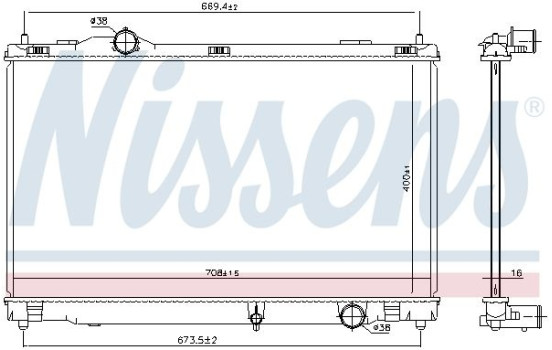 Radiator, engine cooling 646856 Nissens