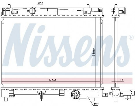 Radiator, engine cooling 646859 Nissens