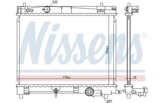 Radiator, engine cooling 646859 Nissens