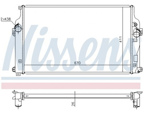 Radiator, engine cooling 646864 Nissens