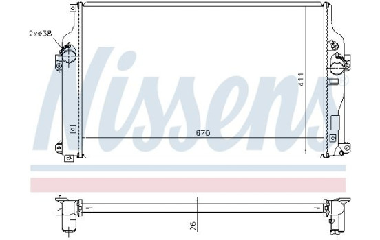 Radiator, engine cooling 646864 Nissens