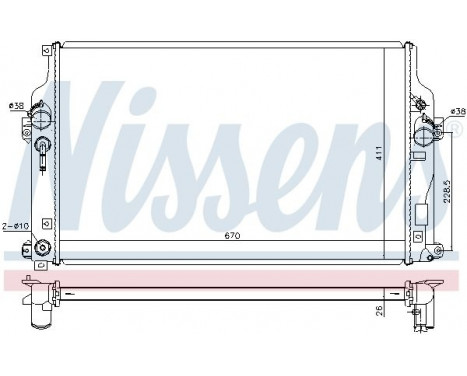 Radiator, engine cooling 646865 Nissens
