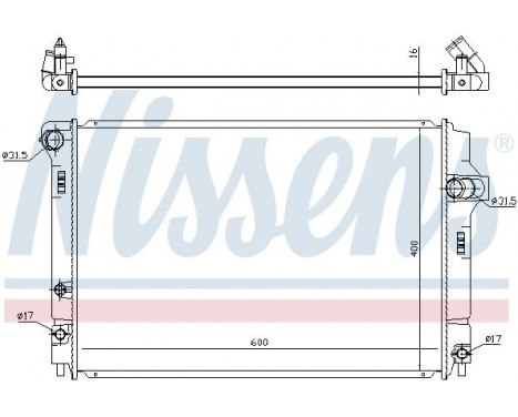 Radiator, engine cooling 646873 Nissens