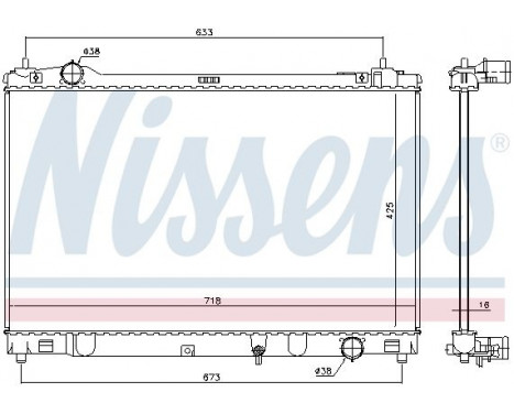 Radiator, engine cooling 646874 Nissens