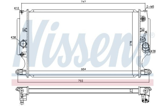 Radiator, engine cooling 646875 Nissens