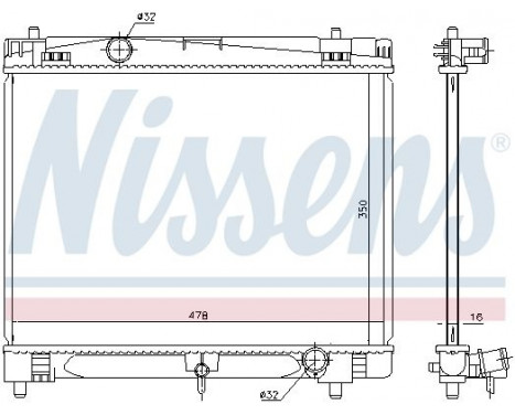 Radiator, engine cooling 646877 Nissens