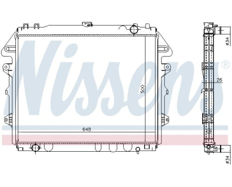 Radiator, engine cooling 646884 Nissens