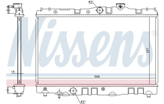 Radiator, engine cooling 646886 Nissens