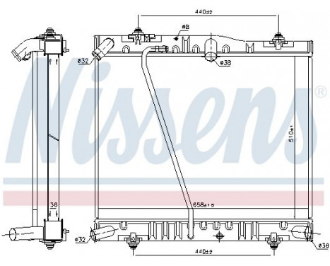 Radiator, engine cooling 646893 Nissens