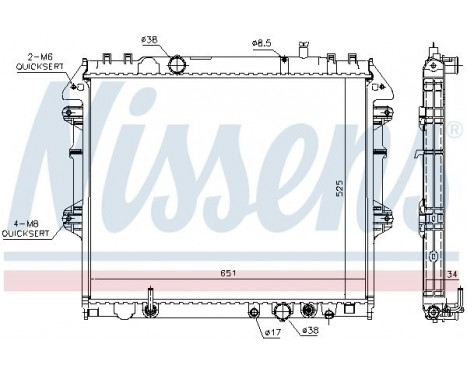 Radiator, engine cooling 646897 Nissens