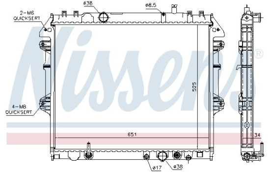 Radiator, engine cooling 646897 Nissens