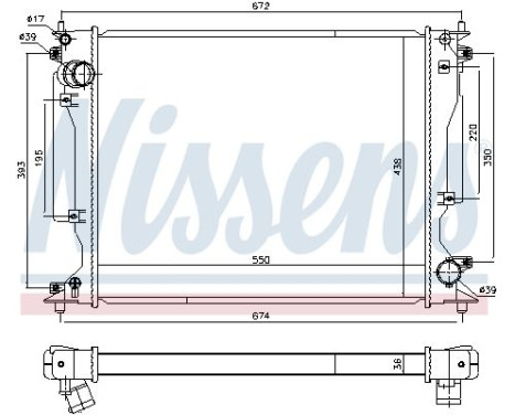 Radiator, engine cooling 646904 Nissens