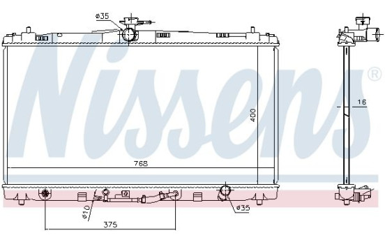 Radiator, engine cooling 646906 Nissens