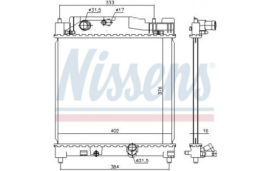 Radiator, engine cooling 646915 Nissens