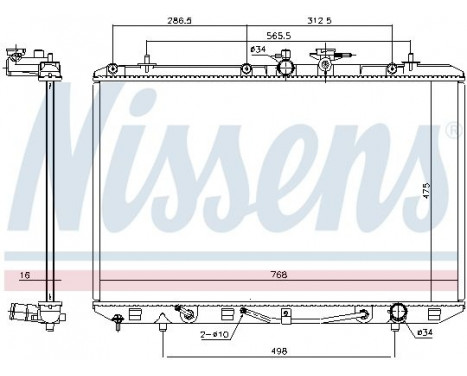 Radiator, engine cooling 646927 Nissens