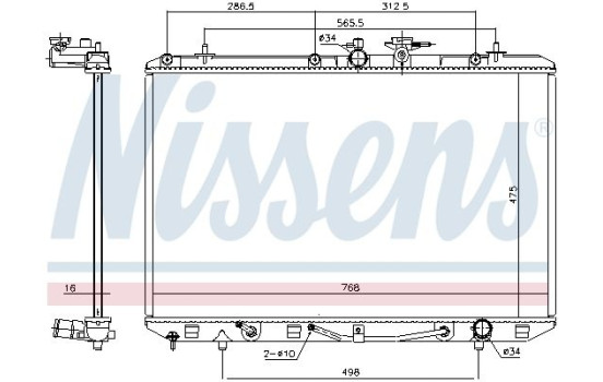Radiator, engine cooling 646927 Nissens
