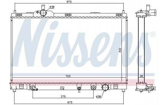 Radiator, engine cooling 646946 Nissens