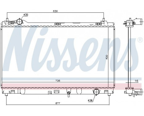 Radiator, engine cooling 646948 Nissens