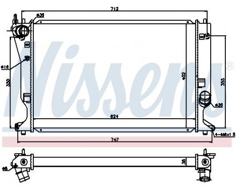 Radiator, engine cooling 64695 Nissens