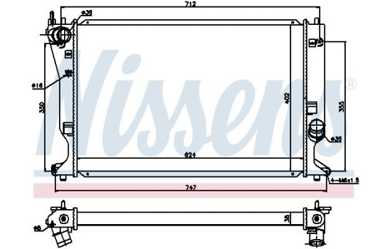 Radiator, engine cooling 64695 Nissens, Image 5
