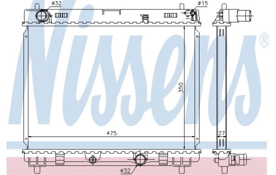 Radiator, engine cooling 64696 Nissens
