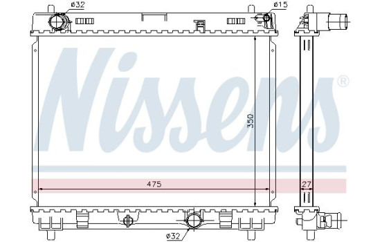 Radiator, engine cooling 64696 Nissens, Image 2