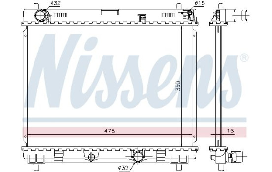 Radiator, engine cooling 64697 Nissens, Image 2