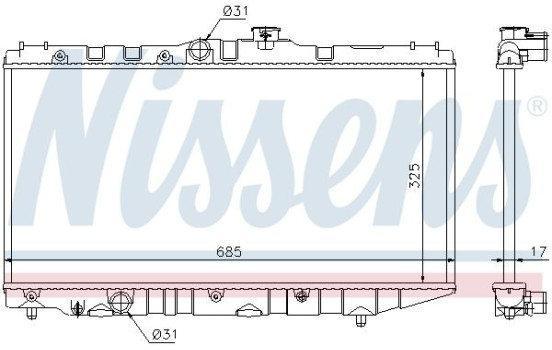 Radiator, engine cooling 64718 Nissens, Image 2